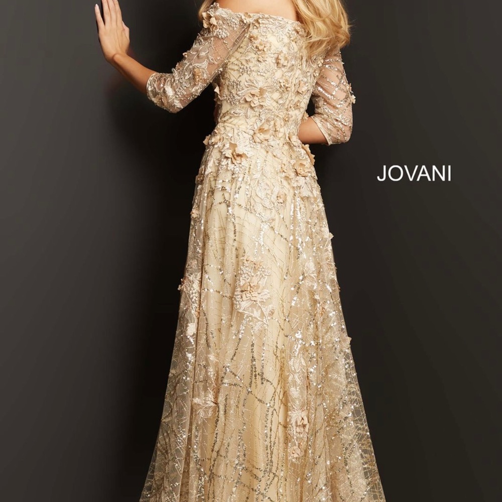 Jovani 06636 Floral Embroidery
Plunging Neck Dress - Picture 2 of 7